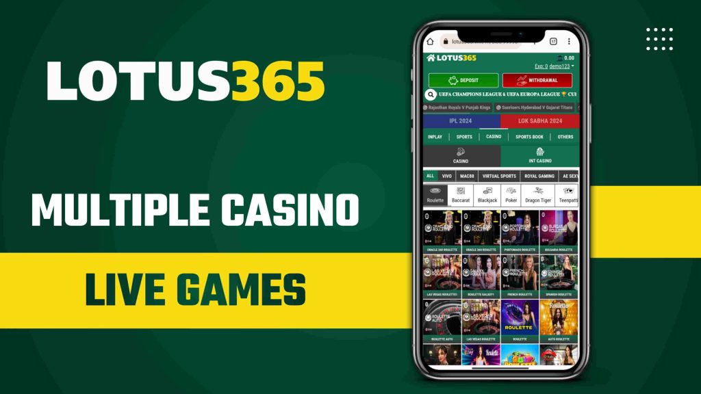 Experience Multiple Live Casino Games on Lotus365