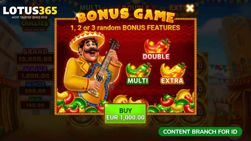 3 Hot Chillies Slots bonus features