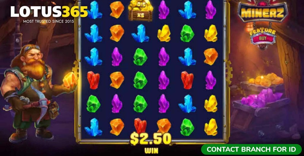 Minerz Slots bonus features