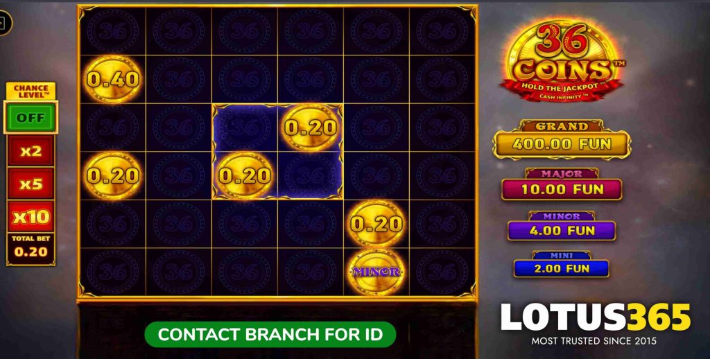 Play 36 Coins Slots Lotus365